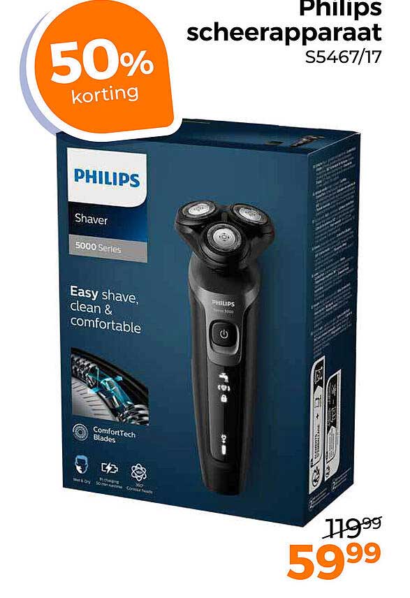 Philips scheerapparaat S5467/17 50% korting