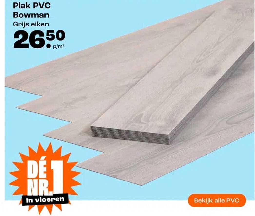 Plak PVC Bowman Grijs eiken