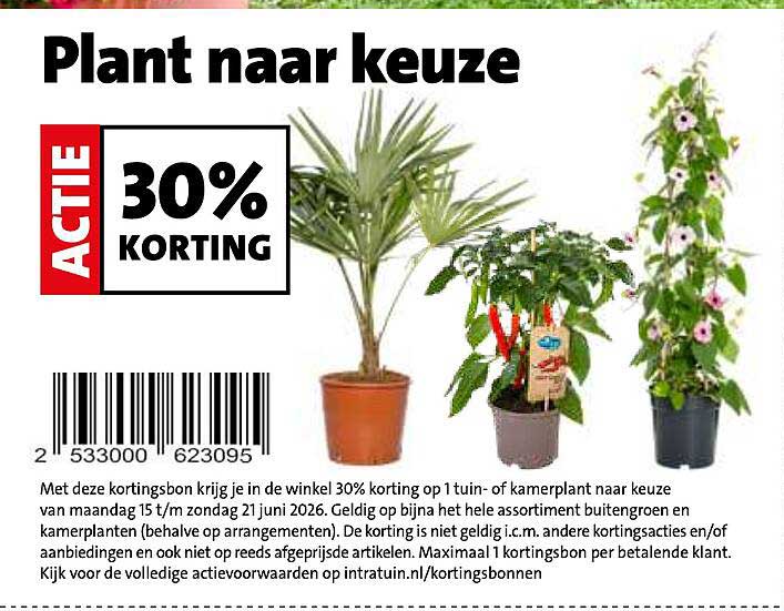 Plant naar keuze 30% korting