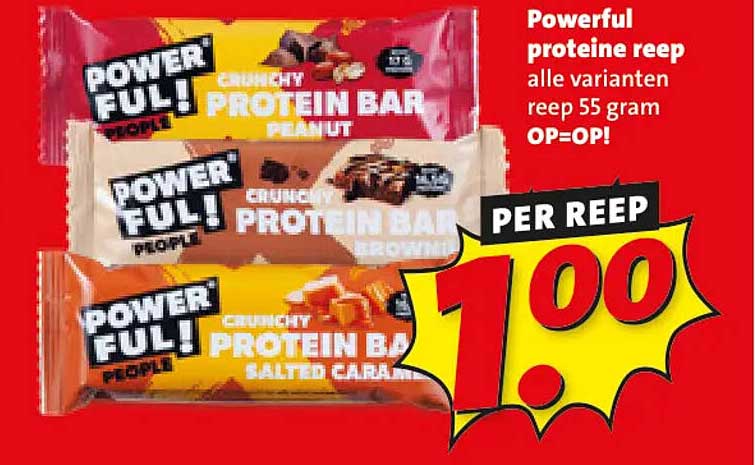 Powerful proteine reep alle varianten reep 55 gram OP=OP!