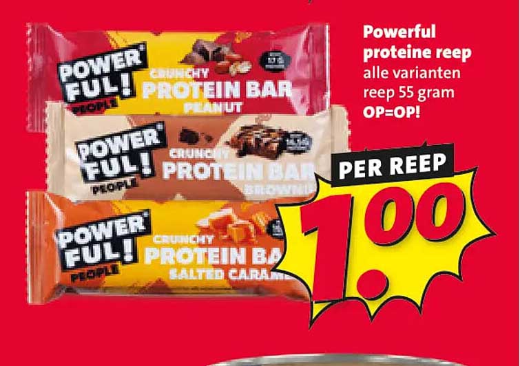 Powerful proteine reep alle varianten reep 55 gram OP=OP!