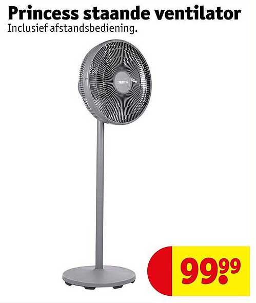 Princess staande ventilator Inclusief afstandsbediening.