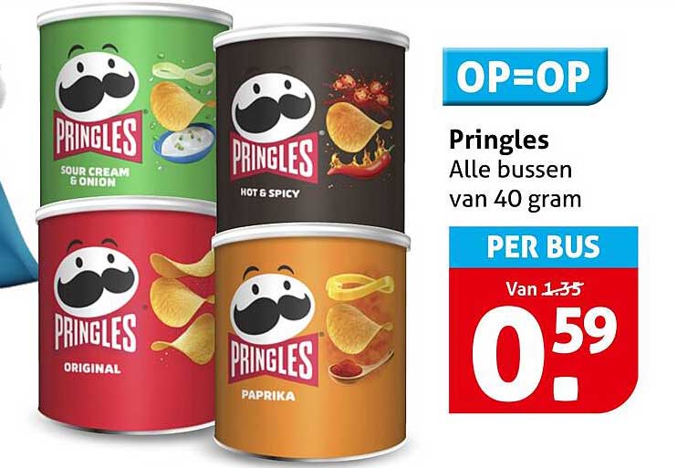 Pringles Alle bussen van 40 gram OP=OP PER BUS