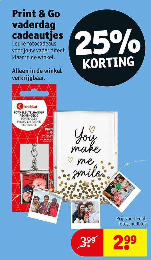 Print & Go vaderdag cadeautjes 25% KORTING
