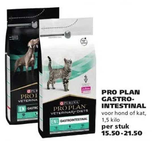 PRO PLAN GASTRO-INTESTINAL voor hond of kat, 1,5 kilo per stuk