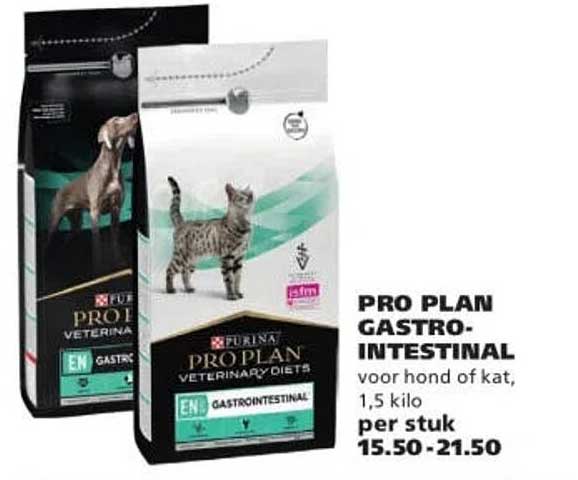 PRO PLAN GASTRO-INTESTINAL voor hond of kat, 1,5 kilo per stuk
