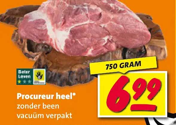 Procureur heel* zonder been vacuüm verpakt