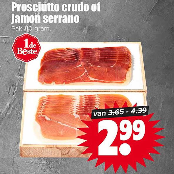 Prosciutto crudo of jamon serrano