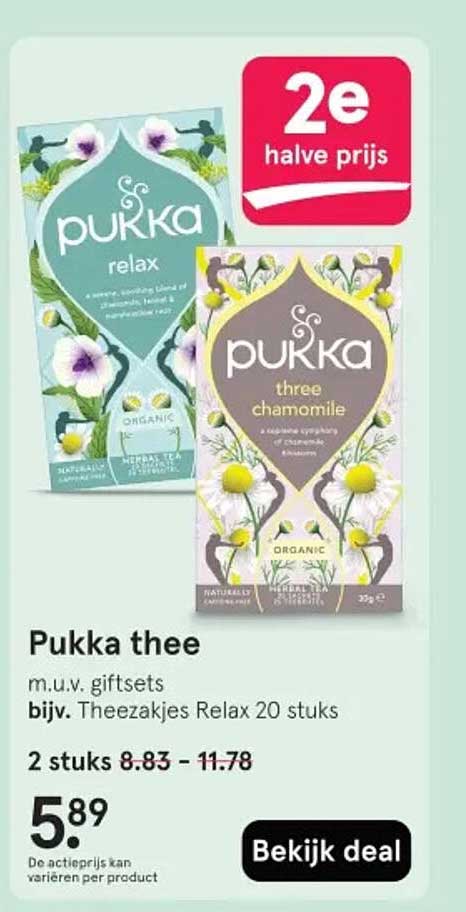 Pukka three 2e halve prijs