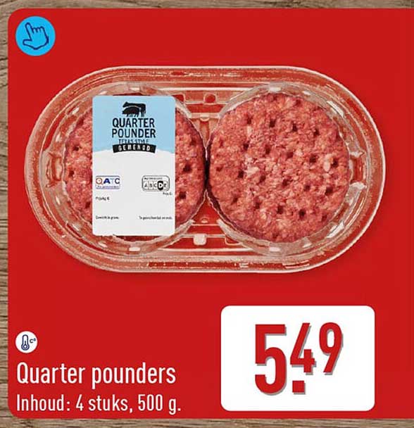Quarter pounders Inhoud: 4 stuks, 500 g.