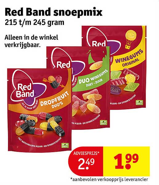 Red Band snoepmix 215 t/m 245 gram