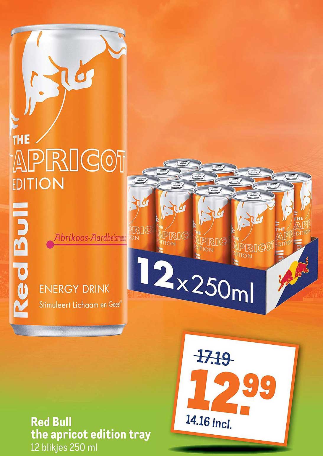 Red Bull the apricot edition tray 12 blikjes 250 ml