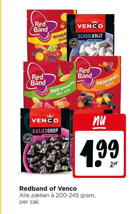 Redband of Venco Alle zakken à 200-245 gram, per zak