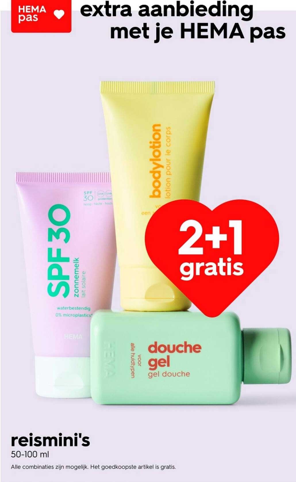 reismini's 50-100 ml 2+1 gratis