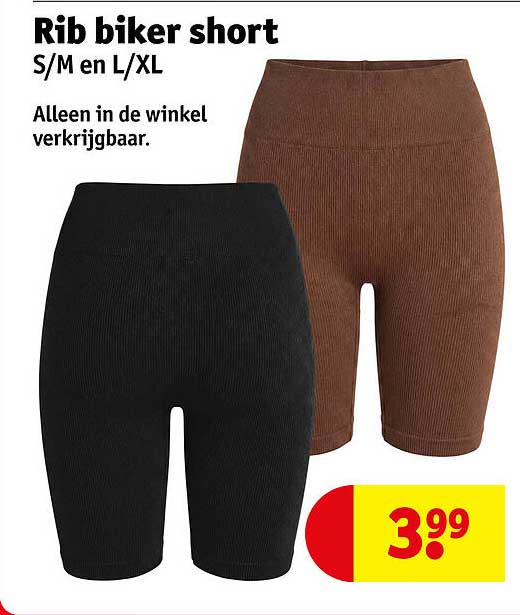 Rib biker short S/M en L/XL