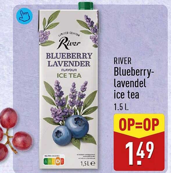 RIVER Blueberry-lavendel ice tea 1.5 l. OP=OP