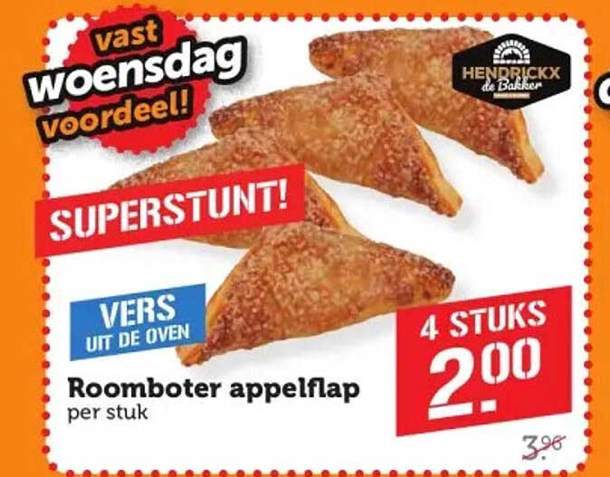 Roomboter appelflap per stuk 4 stuks