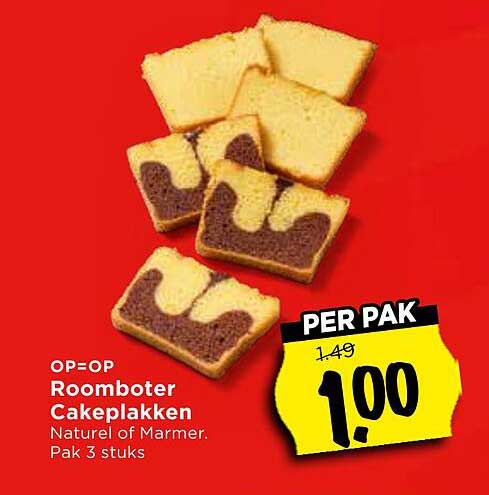 Roomboter Cakeplakken Natuur of Marmer. Pak 3 stuks