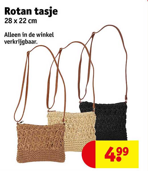 Rotan tasje 28 x 22 cm
