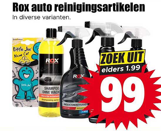 Rox auto reinigingsartikelen in diverse varianten