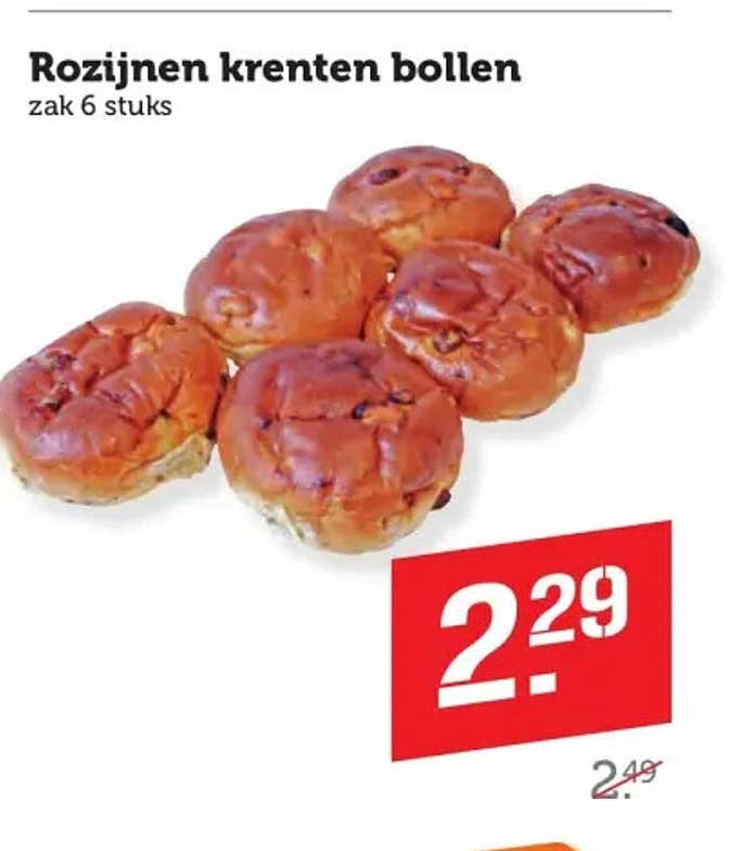 Rozijnen krenten bollen zak 6 stuks