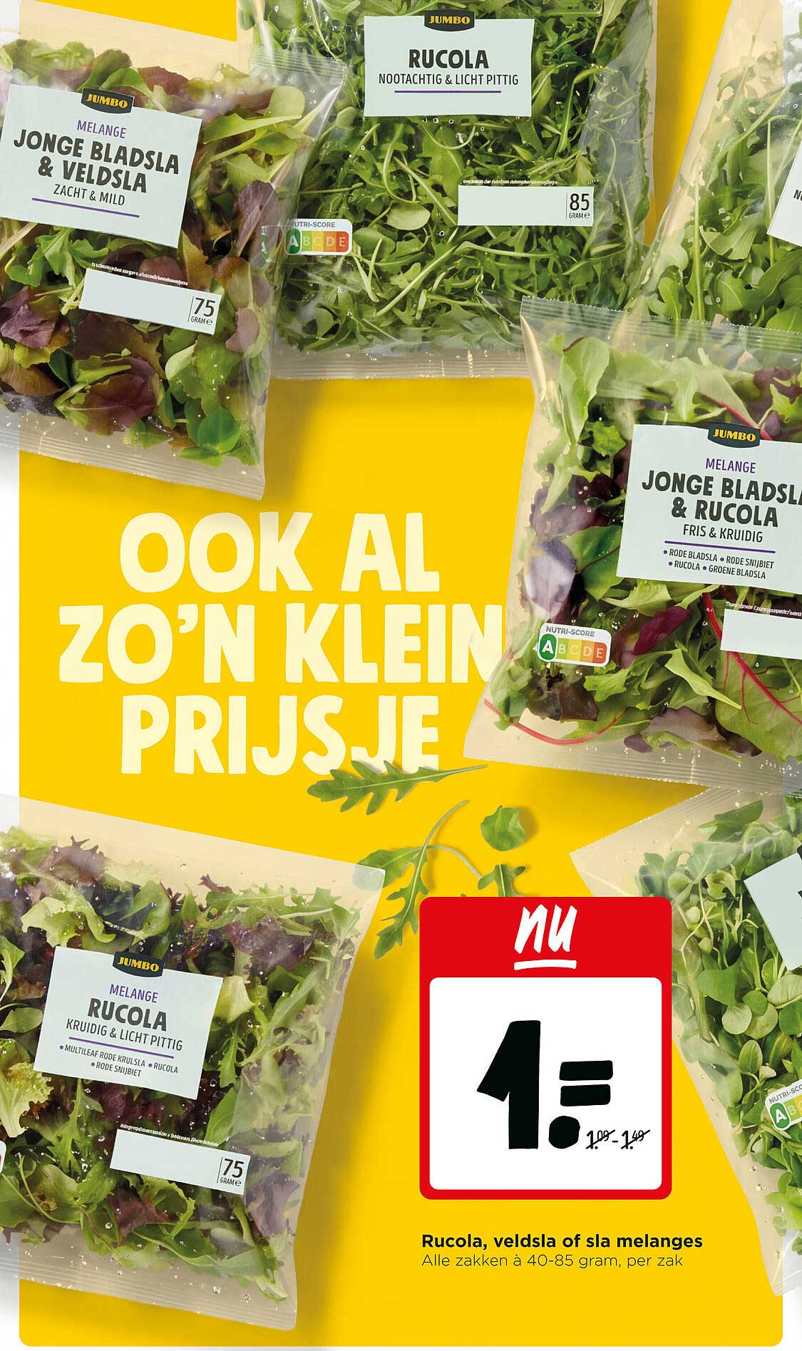 Rucola, veldsla of sla melanges 1=