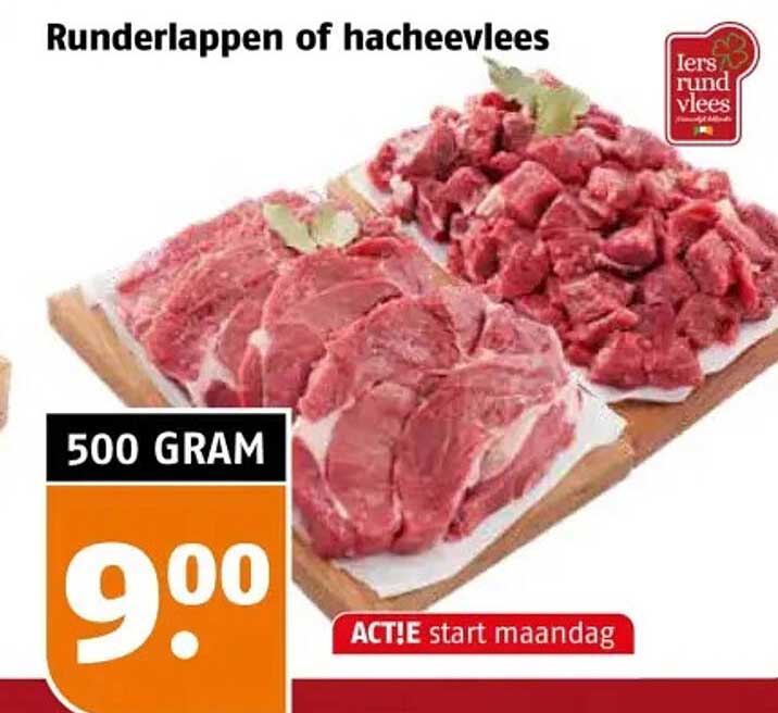 Runderlappen of hacheevlees