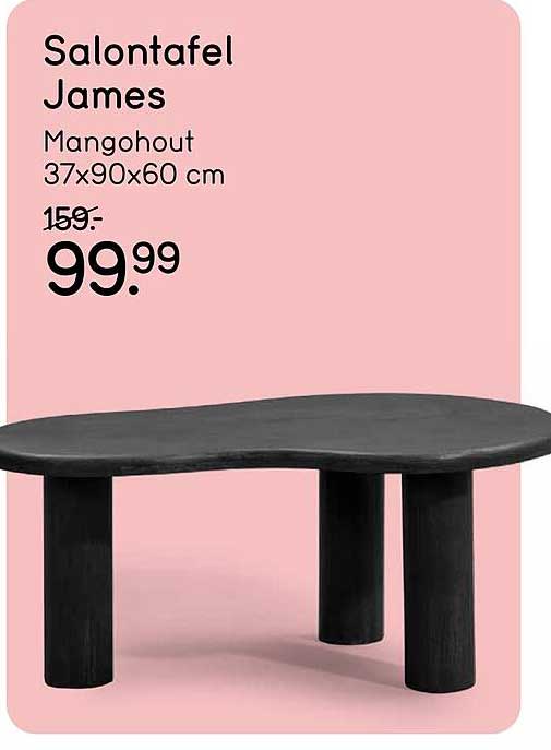 Salontafel James Mangohout 37x90x60 cm