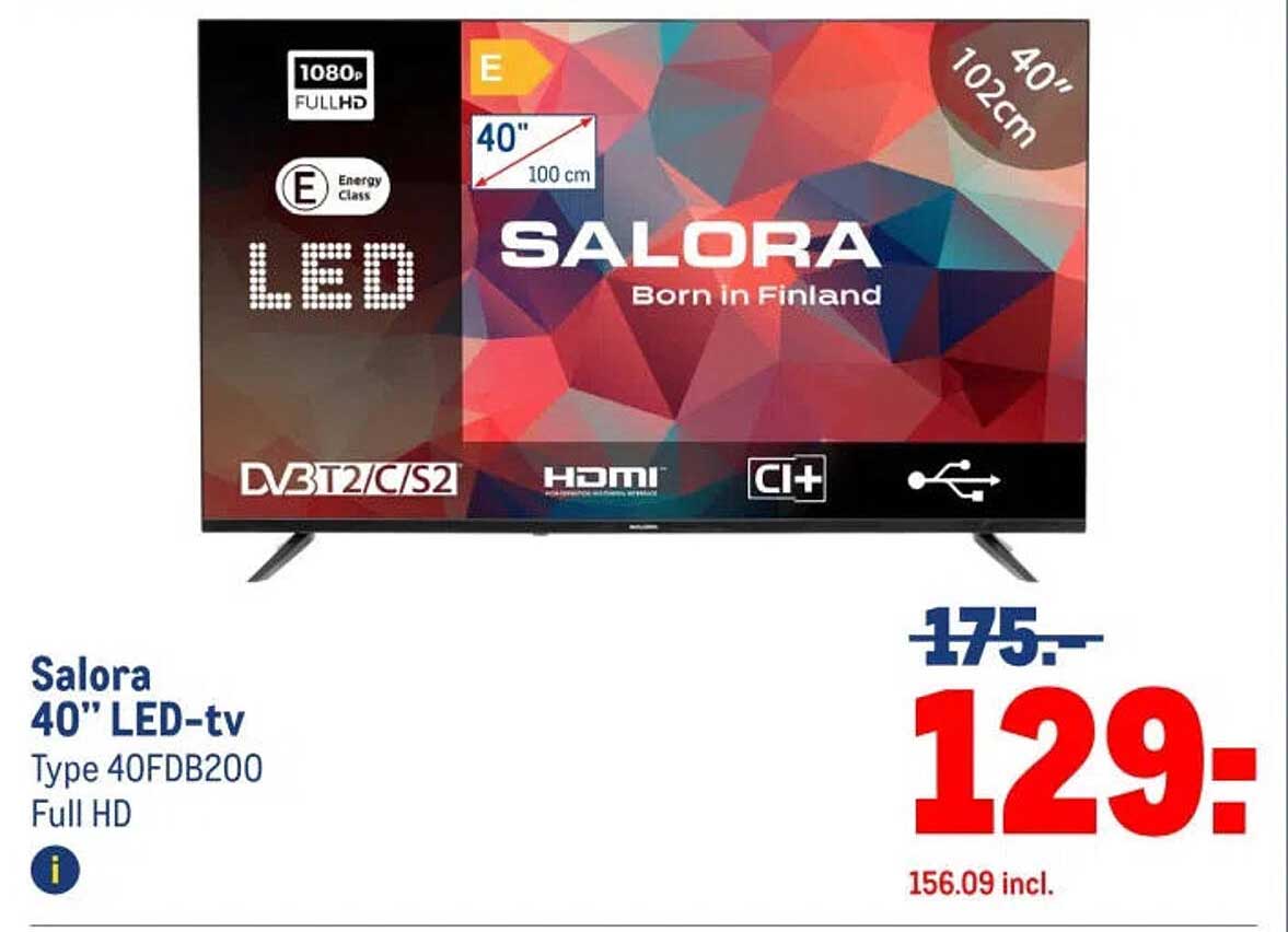 Salora 40" LED-tv Type 40FDB200 Full HD
