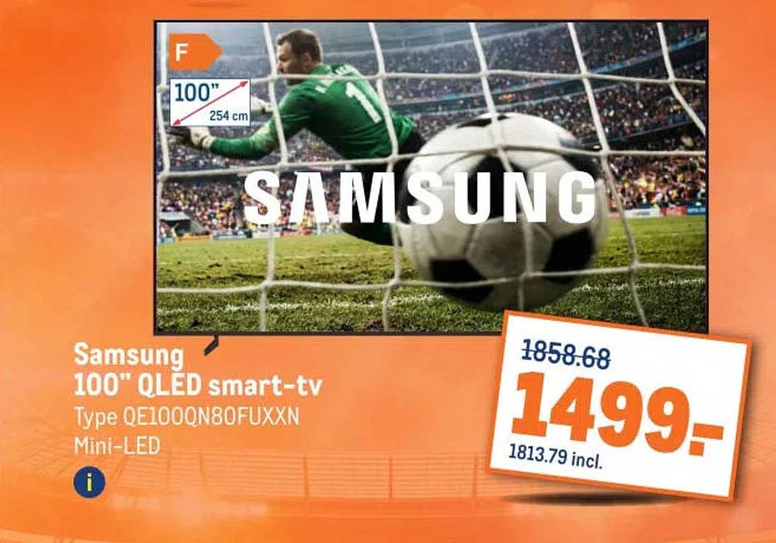 Samsung 100" QLED smart-tv Type QE100QN80FUXXN Mini-LED