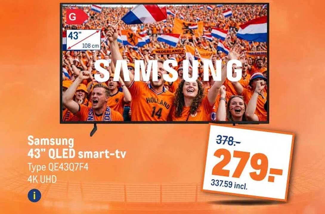 Samsung 43" QLED smart-tv Type QE4307F4 4K UHD