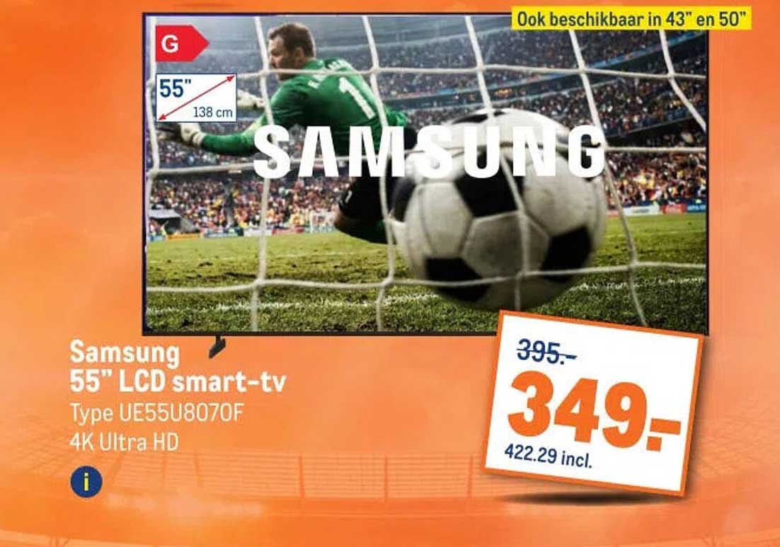 Samsung 55" LCD smart-tv Type UE55U8070F 4K Ultra HD