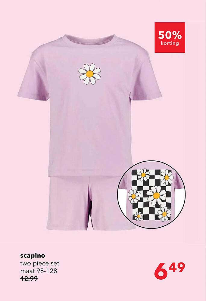 scapino two piece set maat 98-128 50% korting