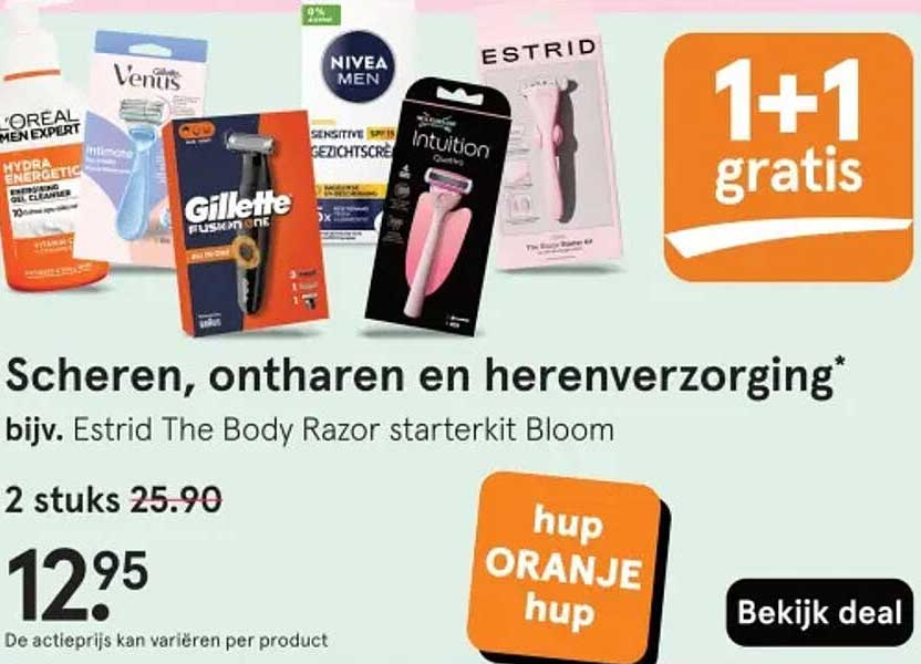 Scheren, ontharen en herenverzorging* 1+1 gratis