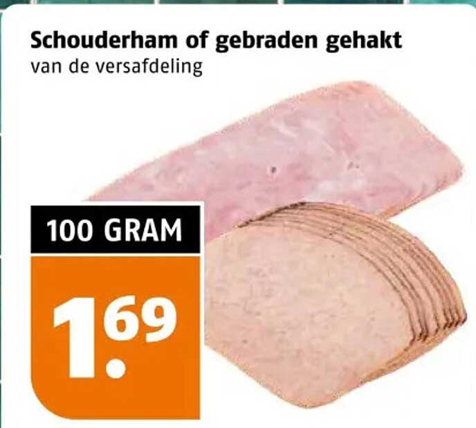 Schouderham of gebraden gehakt van de versafdeling