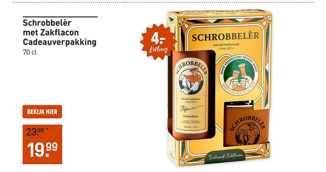 Schrobbelèr met Zakflacon Cadeauverpakking 70 cl
