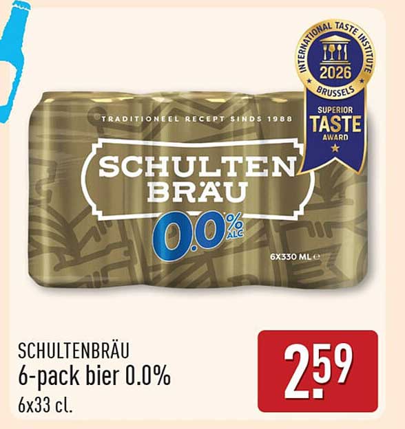 SCHULTENBRÄU 6-pack bier 0.0% 6x33 cl.