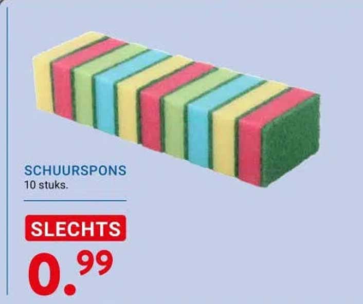 SCHUURSPONS 10 stuks SLECHTS