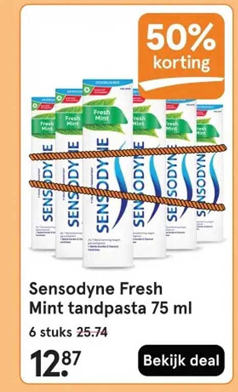 Sensodyne Fresh Mint tandpasta 75 ml 50% korting