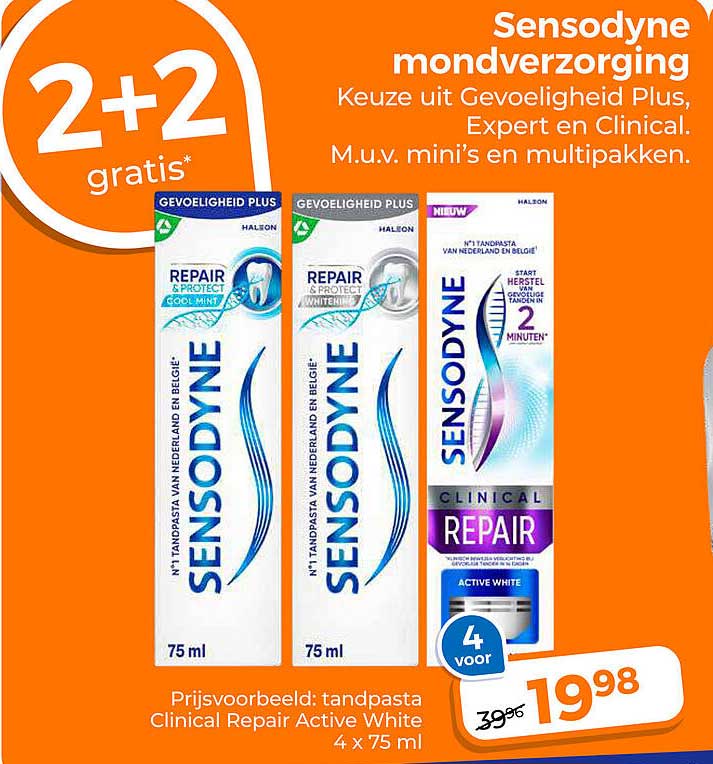 Sensodyne mondverzorging 2+2 gratis*