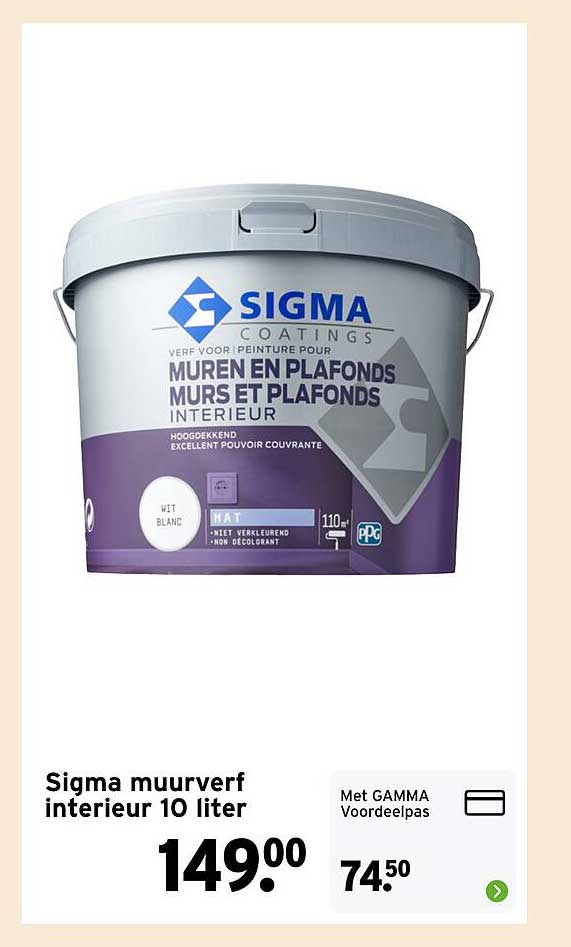 Sigma muurverf interieur 10 liter