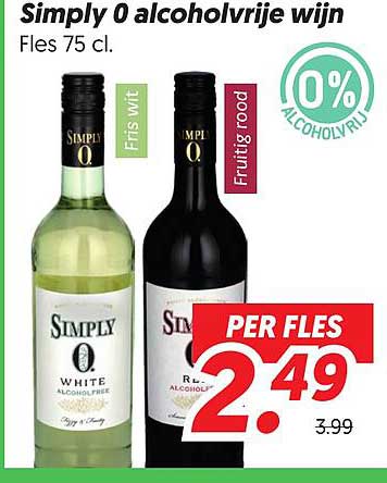 Simply O alcoholvrije wijn Fles 75 cl.