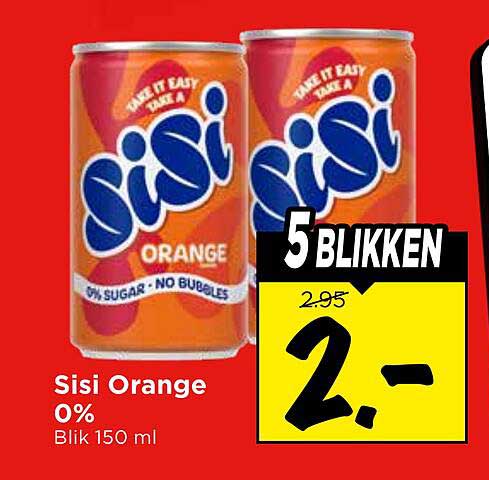 Sisi Orange 0% Blik 150 ml 5 blikken