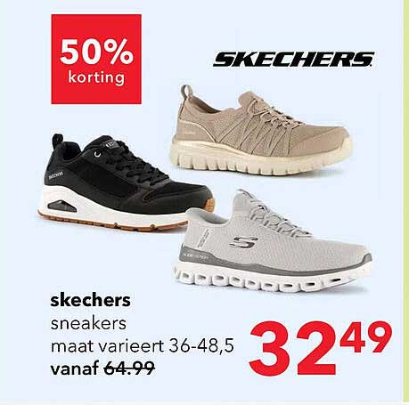 skechers sneakers maat varieert 36-48,5 vanaf 64.99 50% korting