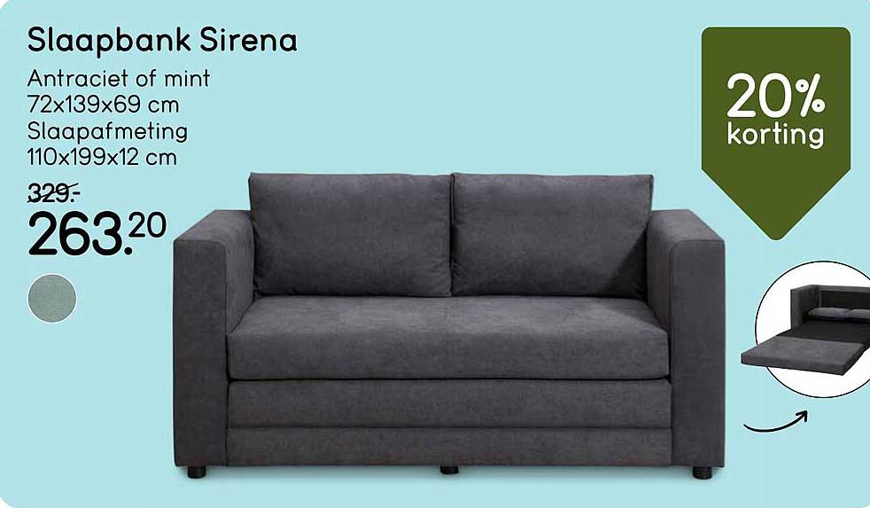 Slaapbank Sirena 20% korting