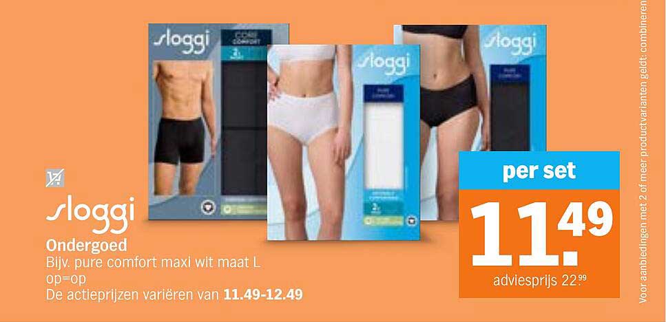 sloggi Ondergoed Bijv. pure comfort maxi wit maat L op=op