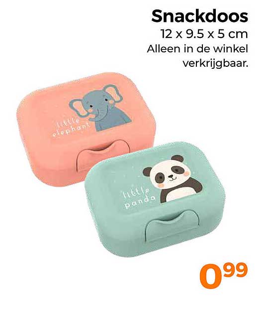Snackdoos 12 x 9.5 x 5 cm Alleen in de winkel verkrijgbaar.