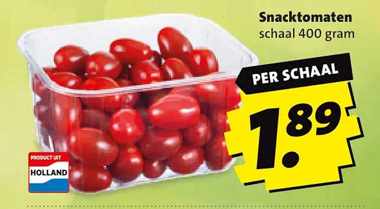Snacktomaten schaal 400 gram PER SCHAAL