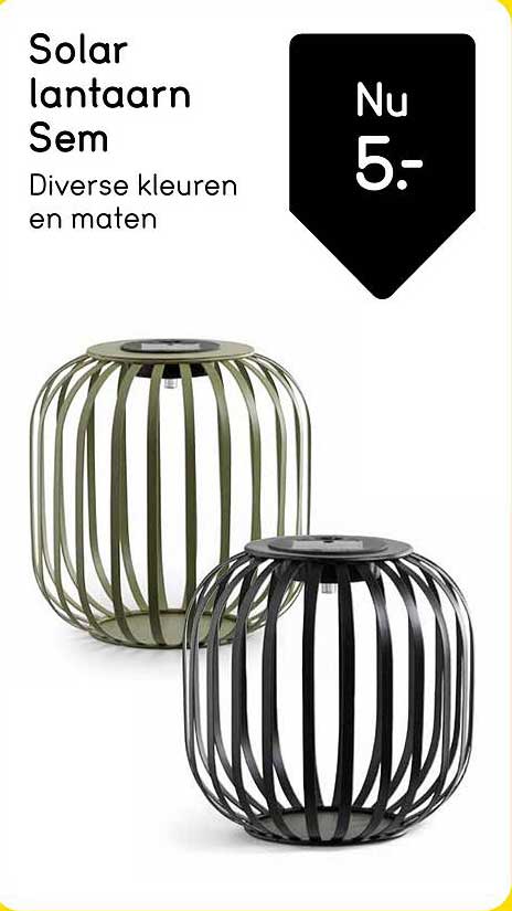 Solar lantaarn Sem Diverse kleuren en maten