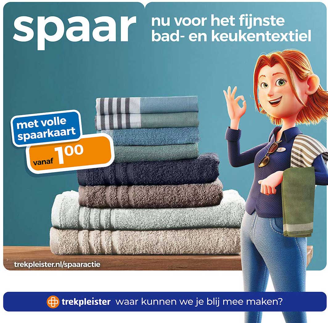 spaar nu voor het fijnste bad- en keukentextiel